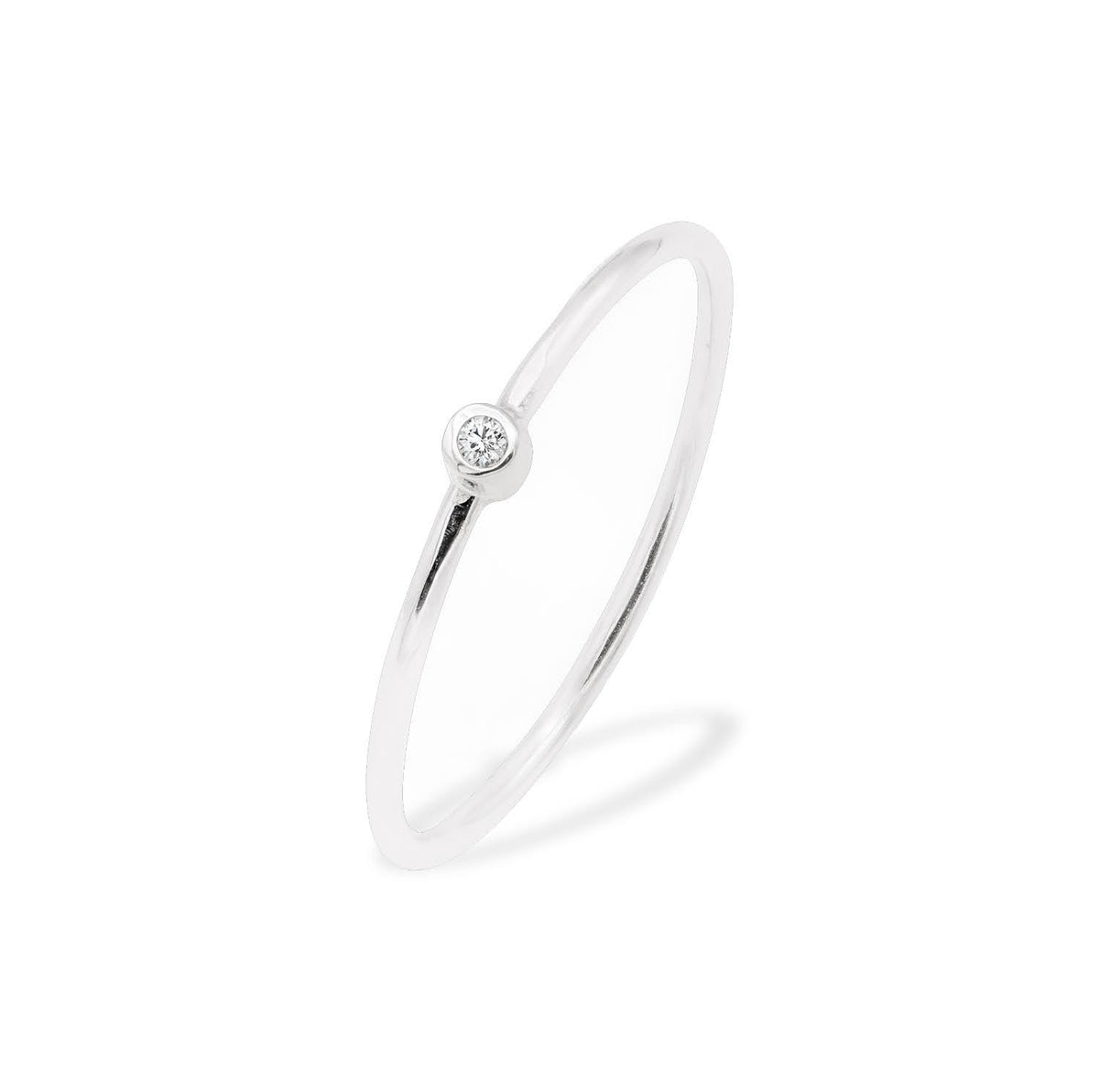 Bubbles ring with 14K white gold zirconia